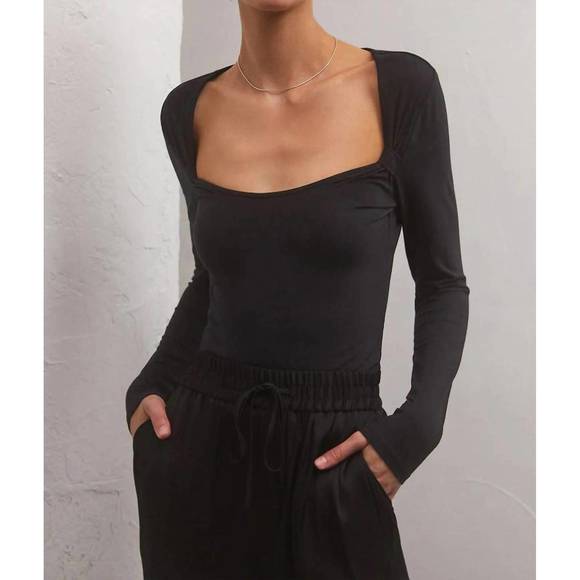 NEW Z SUPPLY mara knotted top in black - Picture 1 of 1